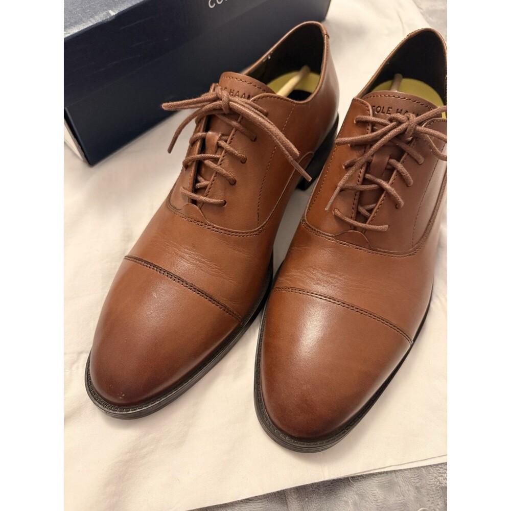 NWOT Cole Haan Hawthorne Cap Toe Oxford Size US 9.5 Men’s Leather Dress Shoe - Picture 2 of 5